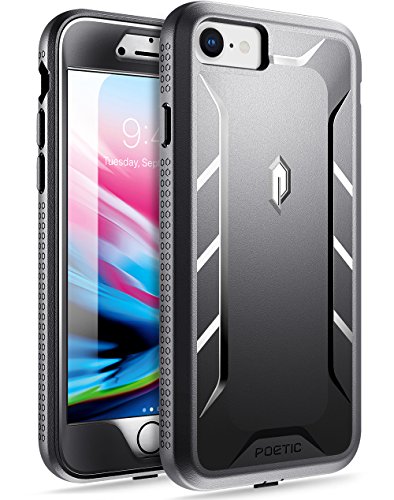 iPhone 7 / iPhone 8 Case, POETIC Revolution Series [Premium Rugged][Shock Absorption & Dust Resistant] Complete Protection Hybrid Case w/ Built-In Screen Protector for Apple iPhone 7 / iPhone 8 (2017) Black