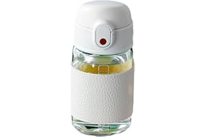 BYYLECL Transparent Glass Bottles, Portable Straw Glass Cup With Scale, High Capacity Water Bottle For Boys Girls, Leakproof Water Bottle 360ml/500ml