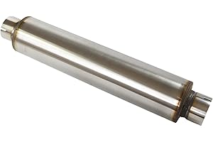 4" Round x 2.5" bore x 18" Long Exhaust Silencer Box Stainless Steel