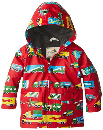 Hatley Baby Boys Infant Big Rig Trucks Raincoat, Red, 6-12 Months