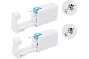 HXLJHALG Ear Piercing Kit, 2pcs Disposable Piercing Gun Kit with Two Silver Stud Earrings and Tool, for First Time Users or Professionals Alike