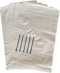 Woolsacks 18? x 30? Polypropylene Sand Bags | Empty White Sand Bags With Ties and UV Protection | Sandbags for Flooding, Construction & More | Heavy Duty, 100 Lb. Capacity Each, (5 Pack)