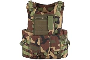 QMFIVE Gilet Militaire Tactique Chasse en Plein air Camping Randonnée Gilet de Jeu de Guerre