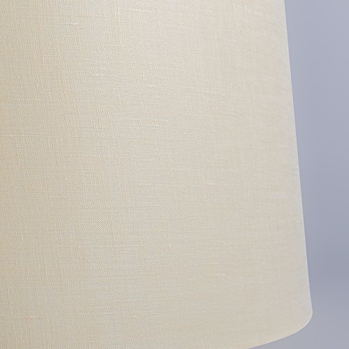 QAZQA Leinen Lampenschirm 40cm rund DS E27 leinen creme , Rund konisch Schirm Pendelleuchte, Schirm Stehleuchte, - 6