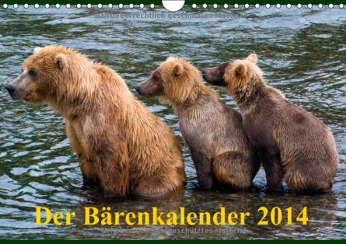 Der Bärenkalender 2014 (Wandkalender 2014 DIN A4 quer): Grizzlybären - ein Fotoshooting der besonderen Art (Monatskalender, 14 Seiten)