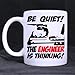 Produktbild lilihome Funny Engineer BE Quiet The Engineer is Thinking Ceramic Coffee White Mug (11 Ounce) - Best Houseware/Necessities/Gifts/Useful Choice