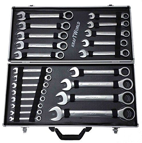 Preisvergleich Produktbild SWISS kRAFT / Ratschenringschlüssel Set 22 Teilig Ratschenschlüssel, Ratschenschlüsselsatz, Knarrenschlüssel, Maulschlüssel, Ringschlüssel, Ringmaulschlüssel