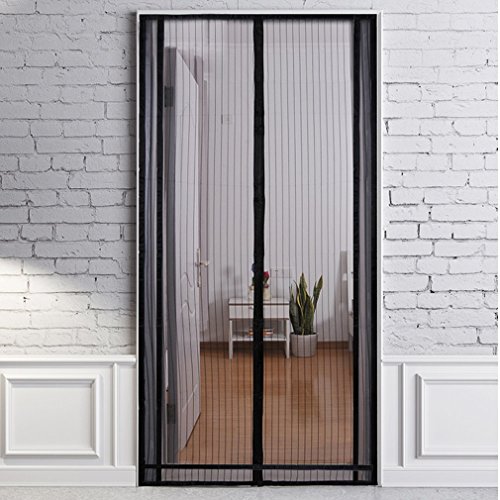 Preisvergleich Produktbild Keulechal Fliegengitter Magnetvorhang für Türen 100 x 220cm, schwarz, individuell kürzbar (Höhe und Breite)