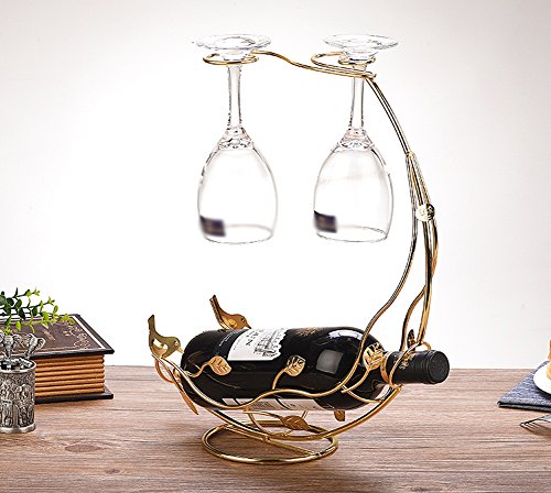 Preisvergleich Produktbild HJHY® Weinregal Kreativität Eisenkunst Ornamente Weinregal Continental Inverted Weinregal Haushalt Einfach hängend Flaschenregal Länge 30 × Breite 11 × Höhe 38 cm Boutique / Maison / Bar