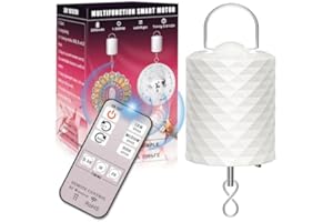 OMCCHK Motore girandola a vento con telecomando e temporizzazione, 3 velocità di rotazione alimentata a batteria, motore lento elettrico a 2 direzioni per appendere ornamenti espositivi, campanelli a vento