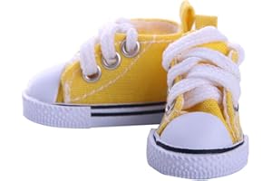 Aeromdale Puppe Leinwand Schuhe Einfarbig 5cm Schuhe für 14,5 Zoll Puppe 1/6 Puppe Mädchen Spielzeug Geschenk - Gelb - 1 Paar
