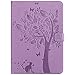 Produktbild iPad 9.7 2018 / 2017 Hülle, PU Leder Mode niedlichen Cartoon-Bilder Muster im Book Style mit Ständer Funktion und Karten Slot Schutzhülle für Apple New iPad 9.7 Zoll 2018 / 2017 Model, Helles Lila