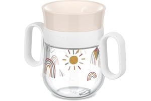 Mepal - Gobelet d'Apprentissage 360° Mio - Étanche - Bord à 360° pour boire de tous les côtés - Poignées à prise facile - Se scelle lorsque l'enfant cesse de boire - 200 ml - Sunshine & Rainbow