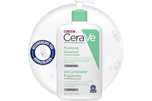 CeraVe Gel Limpiador Espumoso, Para Piel Normal a Grasa, Elimina el Exceso de Grasa y Suciedad, Enriquecido Con Ceramidas Esenciales, Niacinamida y Ácido Hialurónico, Apto para Rostro y Cuerpo