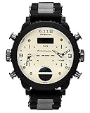 JSDDE hommes montre-Bracelet chronographe LCD Digital + Dual mouvement quartz Ca