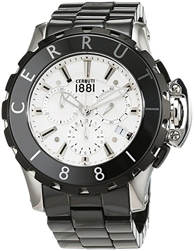 Cerruti Men's Quartz Watch with Black Dial Analogue Display Quartz Ceramic CRA07 8E219H