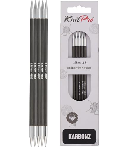 KnitPro Karbonz Stricknadel, Größe 0 (2,00 Mm), 25 Cm, Mit 10 Maschenmarkierern – Aus Kohlefaser, Messingbeschichtete Spitze