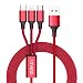 Produktbild TUOYA Multi USB Kabel, RAVIAD 1.2M Nylon 3 in 1 Mehrfach USB Ladekabel Micro USB Typ C Ladegerät Kabel für Android Galaxy S9 S8 S7 A5 J5 Note8, Huawei P20, Honor, Oneplus, Sony, LG, Kindle