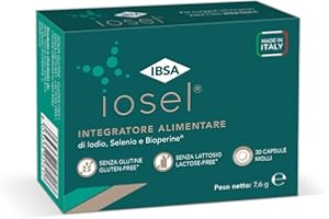 IBSA iosel | 30 capsule molli | Integratore alimentare a base di iodio, selenio e Bioperine