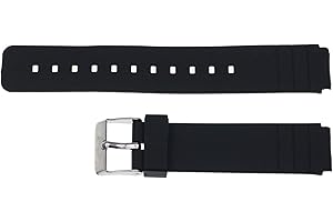 BVC - 135142 Correa de Caucho con Hebilla de Acero Inoxidable - 16 mm - Recambio Correa para Reloj