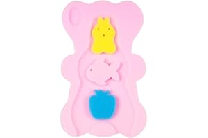 BEWAVE Comfy Baby Bath Sponge Cushion, Skid Proof Bath Mat, Pink
