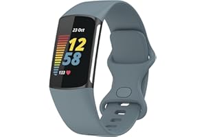 Wownadu Cinturini Compatibile per Fitbit Charge 5 / Charge 6 Cinturino Donna Uomo Silicone Sport Regolabile Ricambio Braccialetto, Accessory Bracciale, S/L (nessun Tracker)