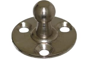 1 Halterung mit 10mm Kugelkopf für Gasdruckfedern Gasfedern Dämpfer Anhänger Klappe Montageplatte Befestigung Neu Old-Harvest (Flach-Halterung rund)