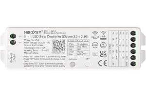 LIGHTEU®, Milight Miboxer Zigbee3.0 och 2.4GHz 5 in 1 LED-remskontroll 12V/24V kompatibel med Zigbee 2.4GHz fjärrkontroll APP