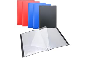WAYTEX 931400P Lot de 6 Protèges Documents A4 40 Vues 20 Pochettes Couverture Polypro Couleurs Assorties
