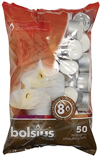 Teelichter weiß 50er Packung Brenndauer 8 Stunden