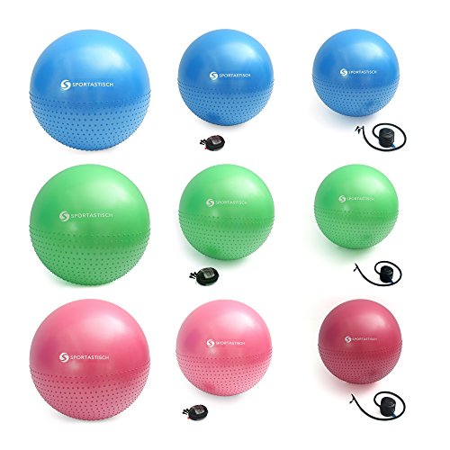 Premium Gymnastikball „Massage Gym Ball“ von Sportastisch :: Yogaball mit 2 Oberflächen für ideales Rückentraining :: INKLUSIVE Fußpumpe :: Antiburst-Schutz :: Durchmesser 65cm :: Sitzball mit Noppen :: Belastung bis 250 kg :: kostenloses eBook :: Markenqualität ohne Weichmacher:: ideal für Einsteiger oder Profis :: Exklusives Design für Erwachsene, Schwangere und Kinder :: Perfekt für Zuhause oder Büro als Stuhl:: 3 Jahre Sportastisch Produktgarantie - 6
