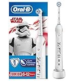 Oral-B Junior Electric Rechargeable Toothbrush Star Wars, 2 Modes - Daily Clean & Sensitive, Pressure Sensor, 1 Sensi UltraThin Brush Head, Ages 6-12, for Brushing Away Christmas Gifts & Treats