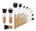 Natural Bamboo Handles Super Soft Bristles Eco-friendly 11pcs Makeup Brush Set