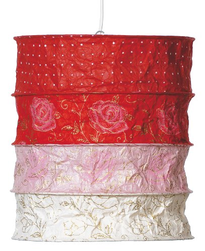 Wunderschöner Lampenschirm aus handgeschöpftem Lokta Papier Patchwork "Briton" NEU