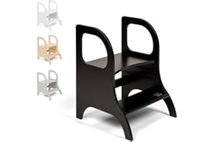 Ette Tete MIIMO • Marchepied pour Enfant à Hauteur réglable • Tabouret de Toilette d'apprentissage de la propreté (Noir)