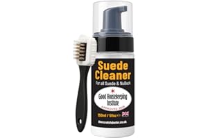 THE LEATHER CLINIC Suede & Nubuck Cleaner Foam 150ml for Shoes, Boots, Sandals, Trainers | Clean & Protect Dirt & Stains | Includes 3 Sided Suede Brush & Cleaning Cloth