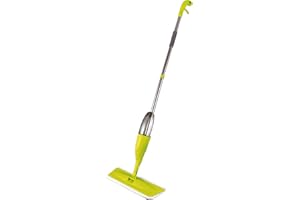 Ewbank 5PKUK 5 in 1 Universal Spray Mop Set, Easy Fill 380ml Liquid Container, Lightweight, Interchangable Heads Hard Floor Sweeper, Microfiber Pad, Triangle Head, Flat Head, Green