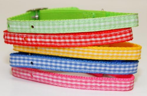 Cat / Kitten, Safety Collar , Tartan Pattern & bell various colours (Red)