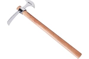 cadciehe Stainless-Steel Double Headed Pickaxe with Wooden Handle Grip Loosening Soil Digging Multifunctional Mattock Pickaxe C