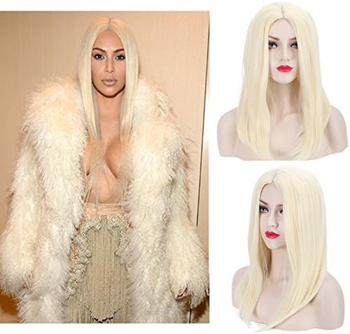 Wiged Straight Hair Wig And Female Kardashian With Platinum Blonde Wig Natural Beige Linen In,Long Plate Of Flax Goldstealth Performance Party Of Realistic And Natural Fashion