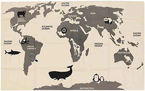 Aideal Children's Car Track Crawling Carpet Floor Game Play Mat Adventure Canvas Carpet for Kids Room Decor (World map-55.1"X35.4“)