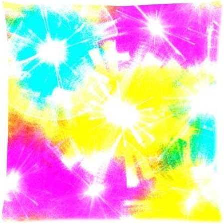 Colorful Tie Dye Trippy Art Zippered Square Pillow Case Pillowcases Cushion Covers Size:18"x 18" (Twin Sides)