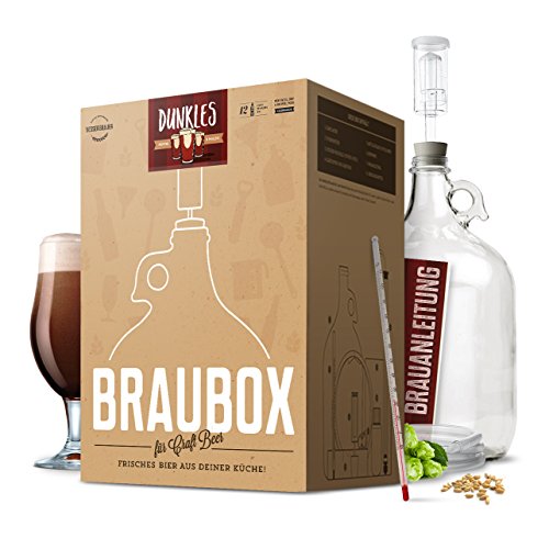 BRAUBOX "DUNKLES" | Bierbrauset zum Bier selber brauen in Deiner Küche | Frische Zutaten, keine Extrakte | Wiederverwendbar | Perfektes Starter-Set