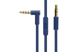 EARLA TEC Replacement Audio Cable Cord Wire with in line Microphone and Control for Beats by Dr Dre Headphones Solo Studio Pro Detox Wireless Mixr Executive Pill (Dark Blue)