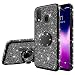 Produktbild Jinghuash Kompatibel mit Samsung Galaxy A20e Handyhülle Glitzer Luxus Kristall Bling Glänzend Strass Diamant Hülle mit 360 Grad Ring Ständer Ultradünn Stoßfest TPU Silikon Tasche Schutzhülle-Schwarz
