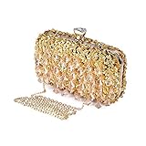 guess handtasche gold ❤ {Abnehmbare Schulterkette und ein versteckter silberner Griff}: für 3 verschiedene Anwendungen: eine Clutch, eine Handtasche, eine Henkeltasche und eine Umhängetasche. Du kannst die Clutch als eine Klein Umhängetasche / Kette Schultertasche nehmen oder die Kette entfernen und wie eine Geldbörse in deiner Hand halten.