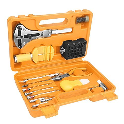 Fypo Uhrenwerkzeug Set Uhr Werkzeug inkl. 16pcs Profi-Version Uhrband wechseln Uhrband verlängern & verkürzen, geeignet für Uhr mit Schraubböden oder Druckböden & Durchmesser über 35mm Uhrmacher