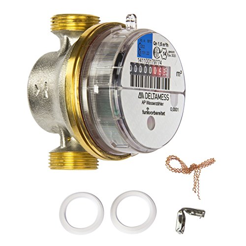 Deltamess Wasserzähler Wasseruhr Aufputz DELTA 1/2 Zoll AG 80mm Kaltwasser