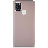 KZY İletişim Samsung Galaxy A21S ile Uyumlu Kılıf Soft Premier Renkli Silikon Kapak - Pudra