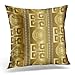 Produktbild Bensontop Dekokissenbezüge Fall Moderne abstrakte geometrische mit antiken Gold 3D Vintage griechischen Key Squares Kreise Rhombus Griechenland dekorative Kissenbezug Kissenbezug Zoll 18 x 18 Zoll